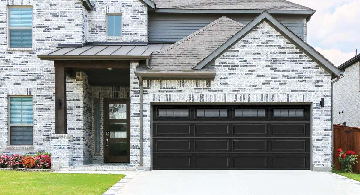 durable black finish garage door