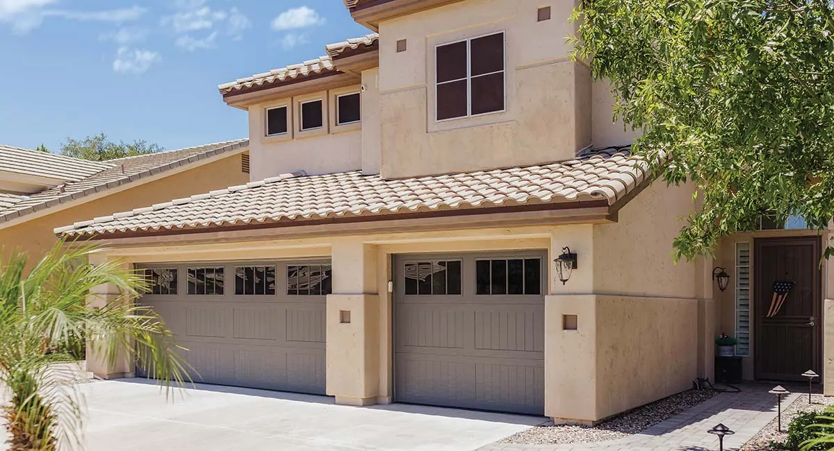 designer steel garage door terra bronze