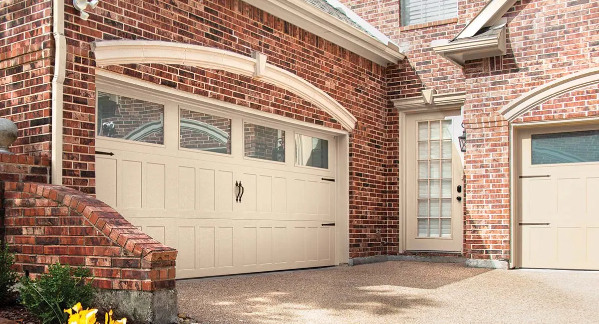 almond steel garage door model 8310