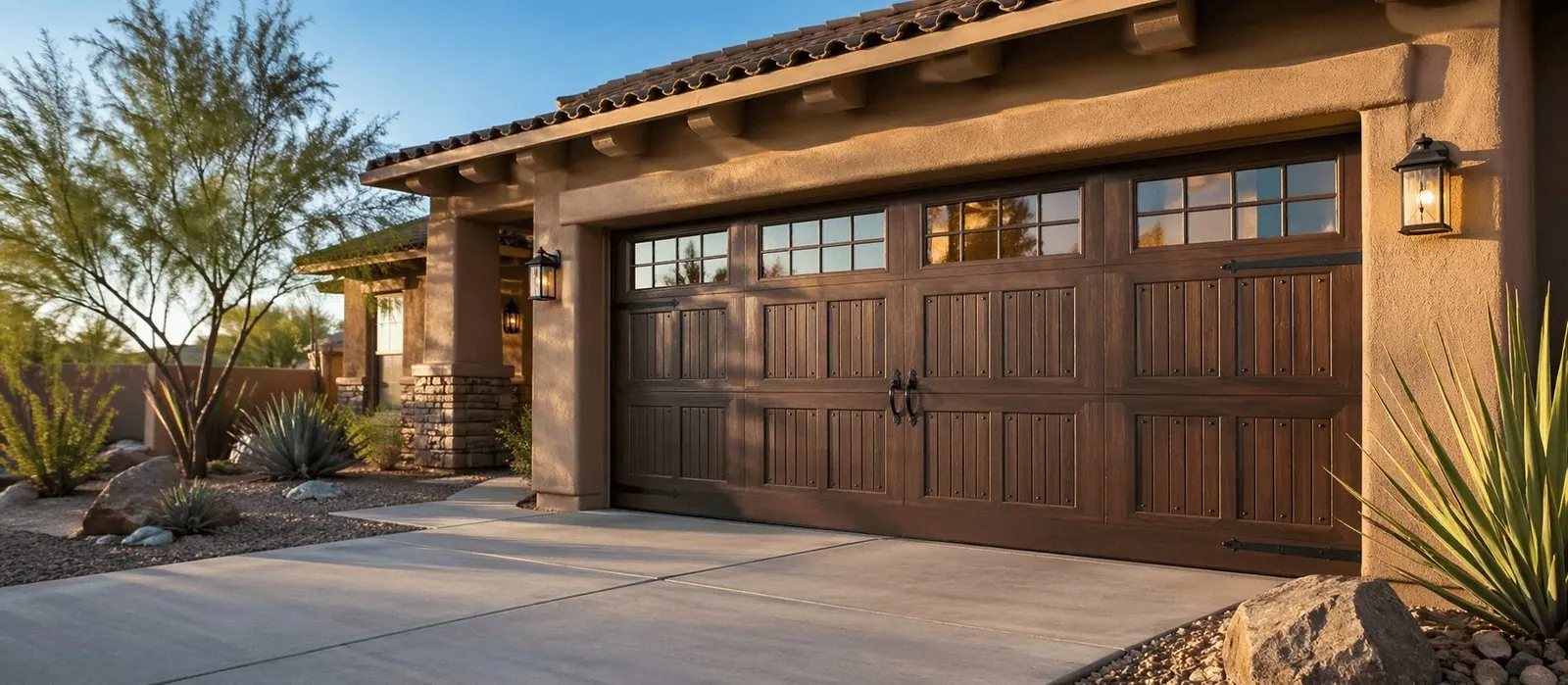 Residential garage door styles on homes in Mesa, Gilbert, and Chandler, Arizona