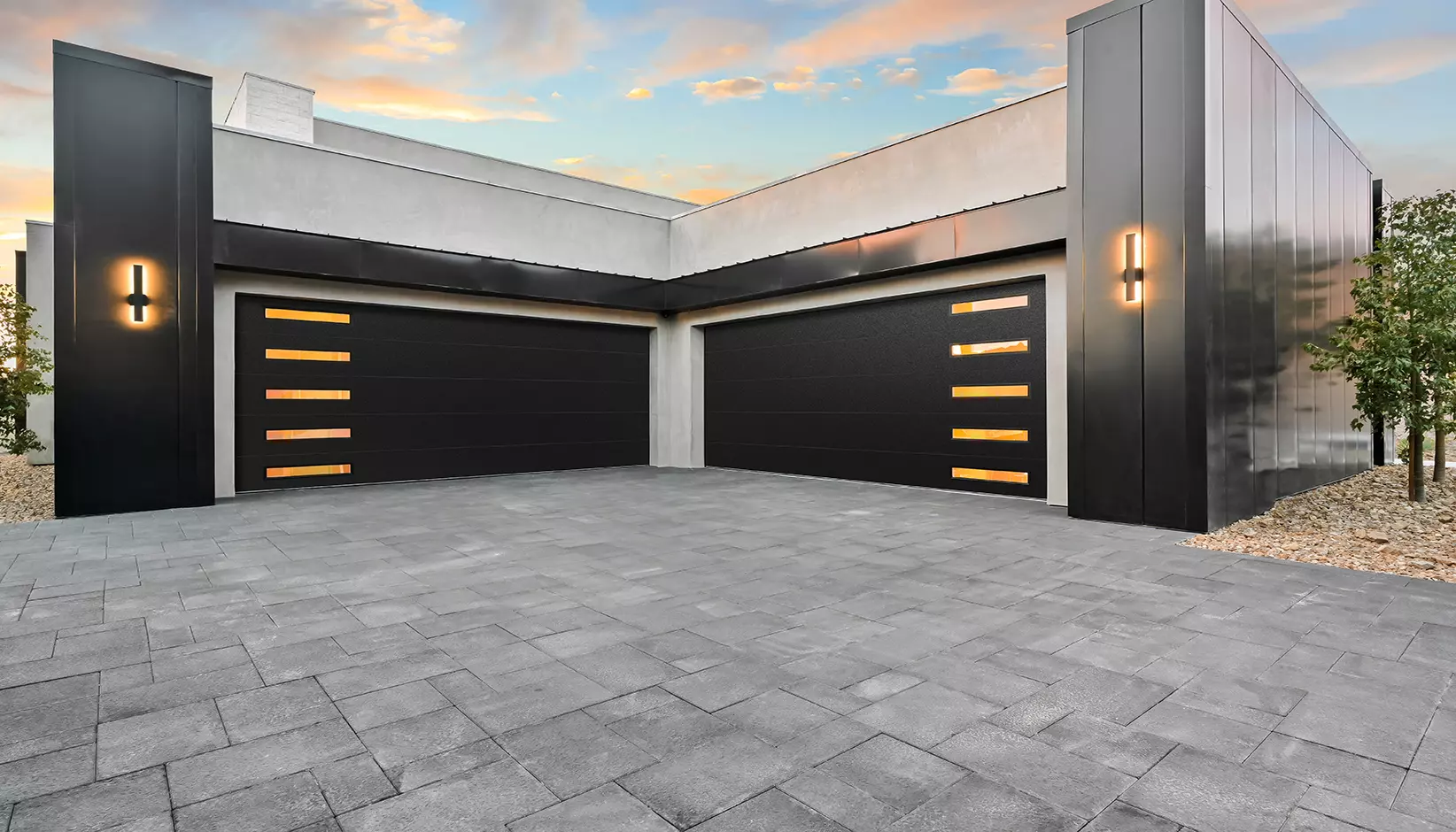 Modern contemporary garage door on a Gilbert AZ home