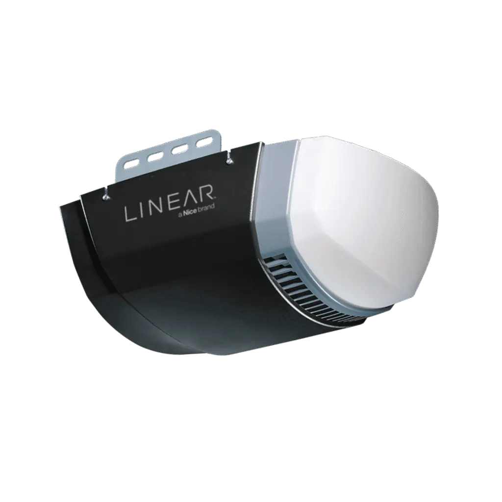 nice/linear single light garage door operator w/ dc motor, megacode & optional battery backup