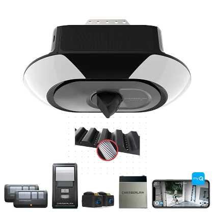 secure view camera led ultra quiet battery backup garage door opener