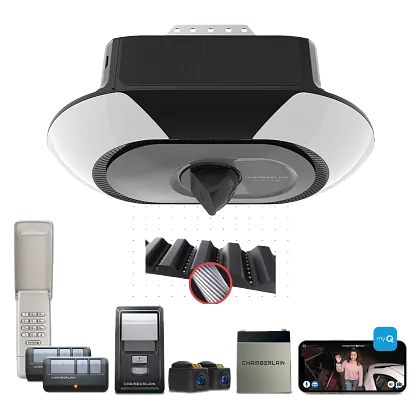 secure view camera ultra quiet led wi fi battery backup garage door opener