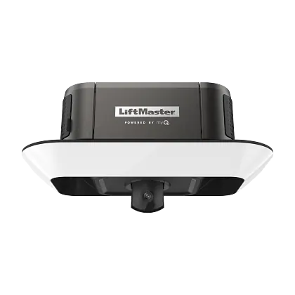 secure view ultra quiet belt drive smart opener with camera, led corner to corner lighting and battery backup