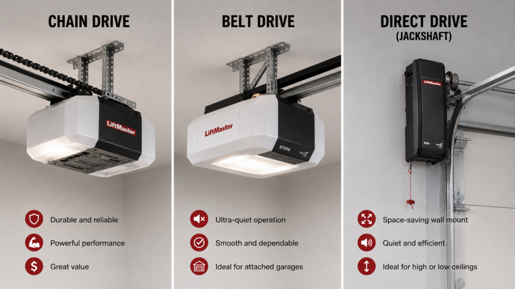 Belt vs Chain vs Direct Drive Garage Door Openers: Which Is Right for Your Arizona Home?