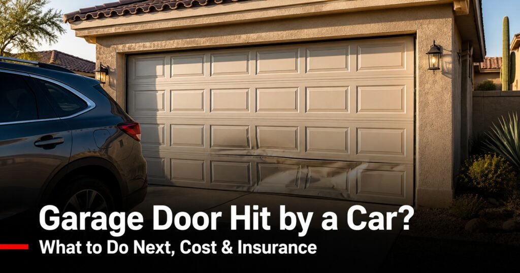 Garage Door Hit by a Car: What to Do Next, Cost, and Insurance Tips