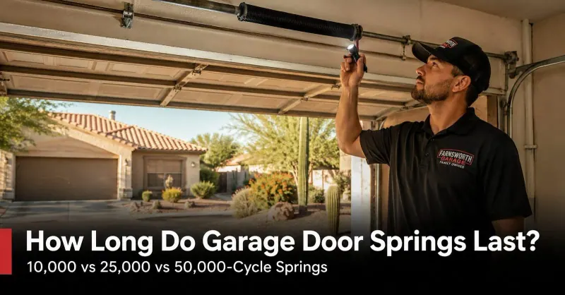 Garage Door Spring Lifespan: How 10,000-Cycle, 25,000-Cycle, and 50,000-Cycle Springs Compare