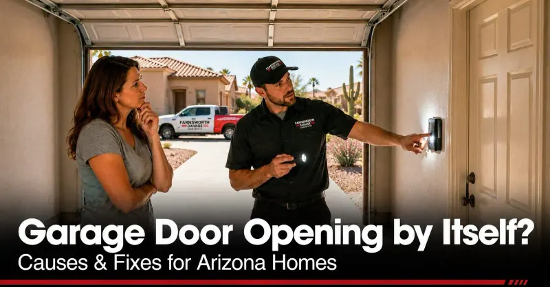 Garage Door Opens or Closes by Itself? Causes and Fixes for Arizona Homes