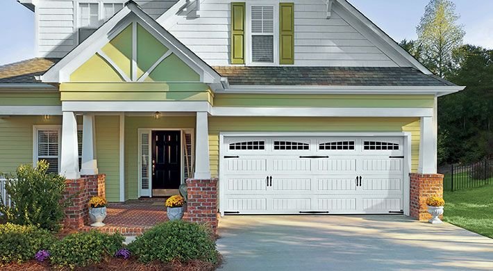 Long Bead Board design in True White with Moonlite windows and Blue Ridge decorative hardware.