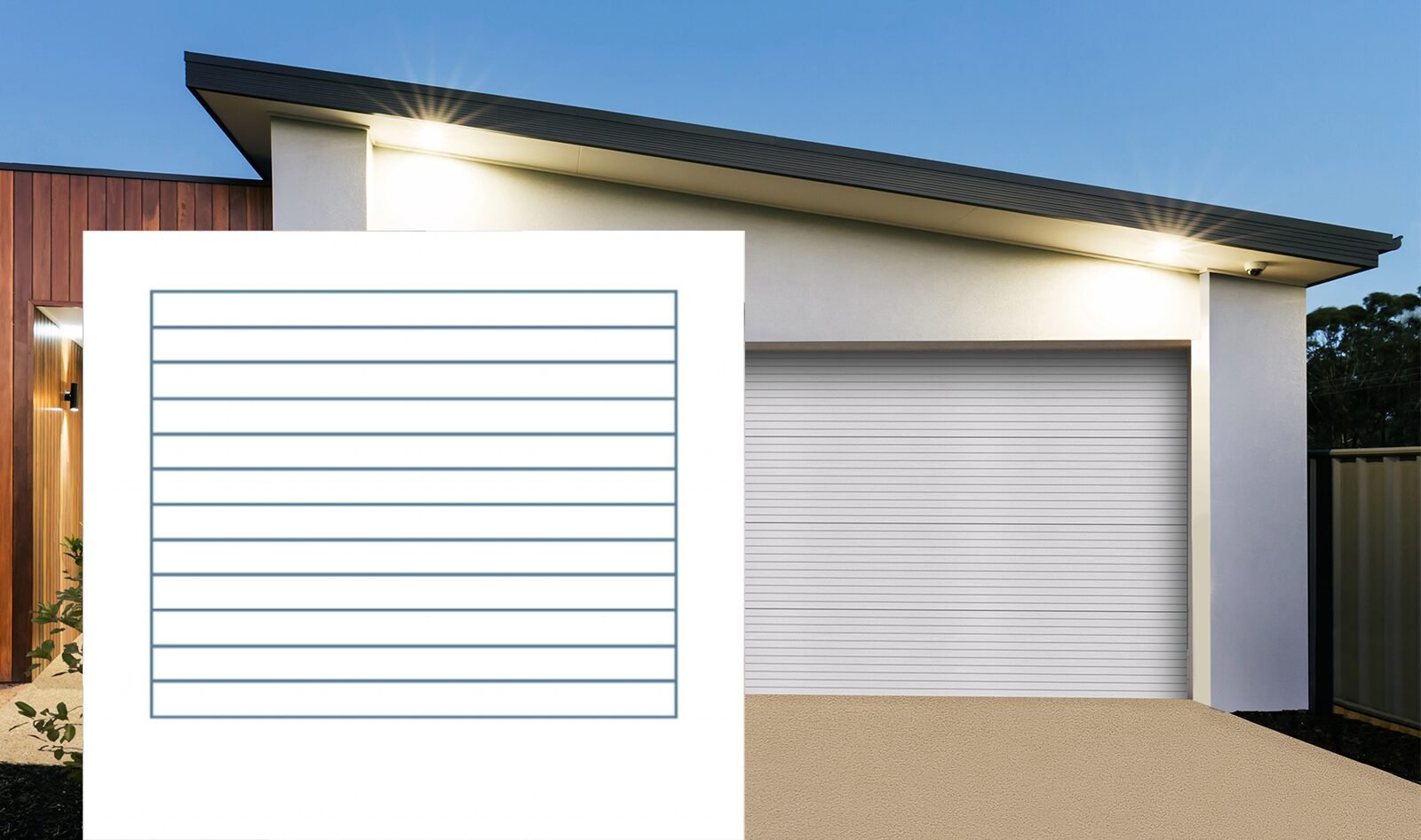 IL garage 専用 Invicta Series 600 Slat Panel Garage Door | Contemporary Install